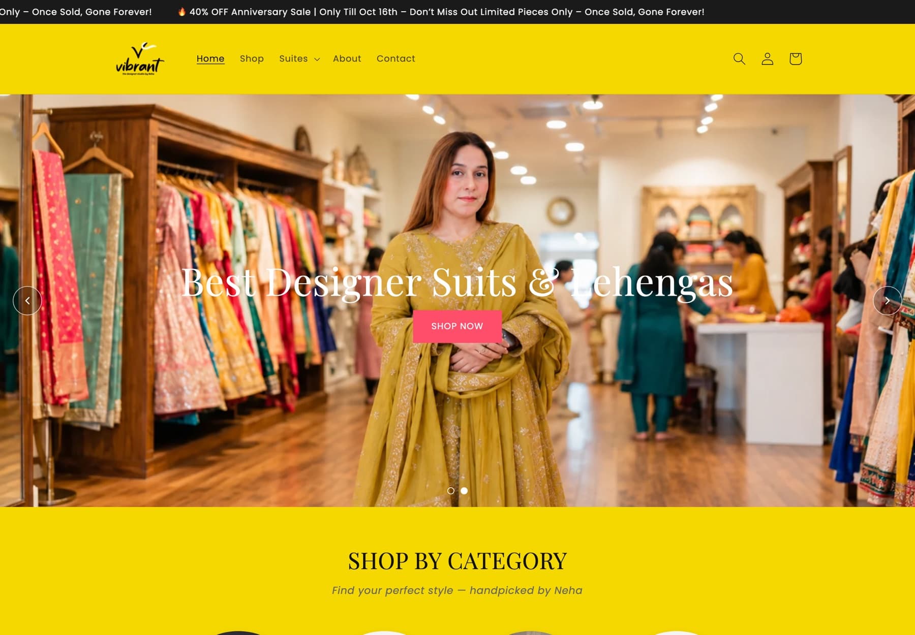 Vibrant Designer website