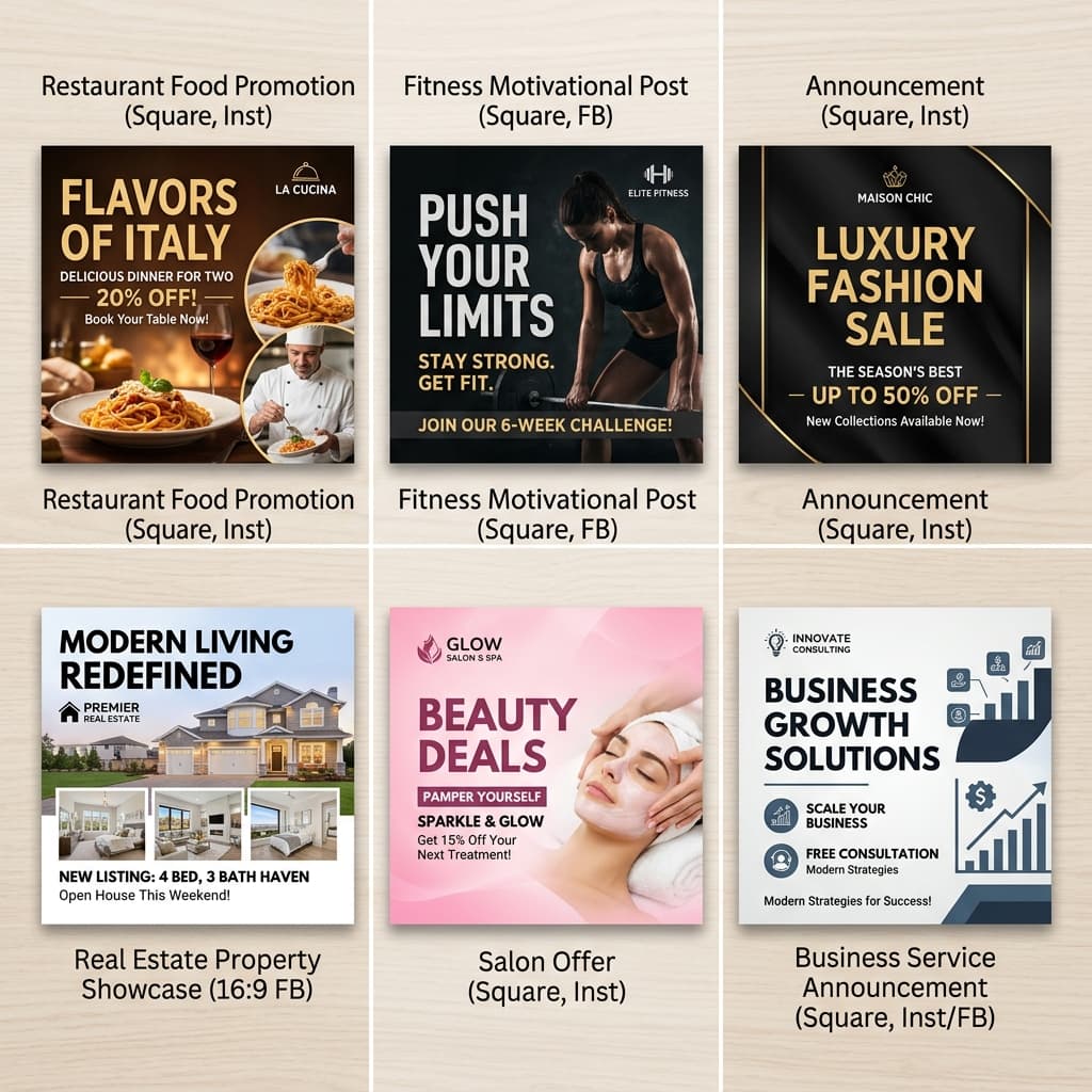 Social media creatives by Markedee